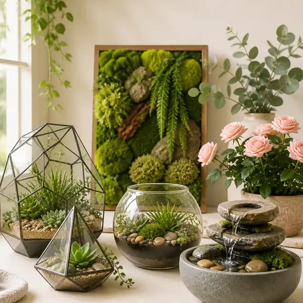 Suculentas y cactus en macetas artesanales